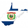 flag map of West Virginia