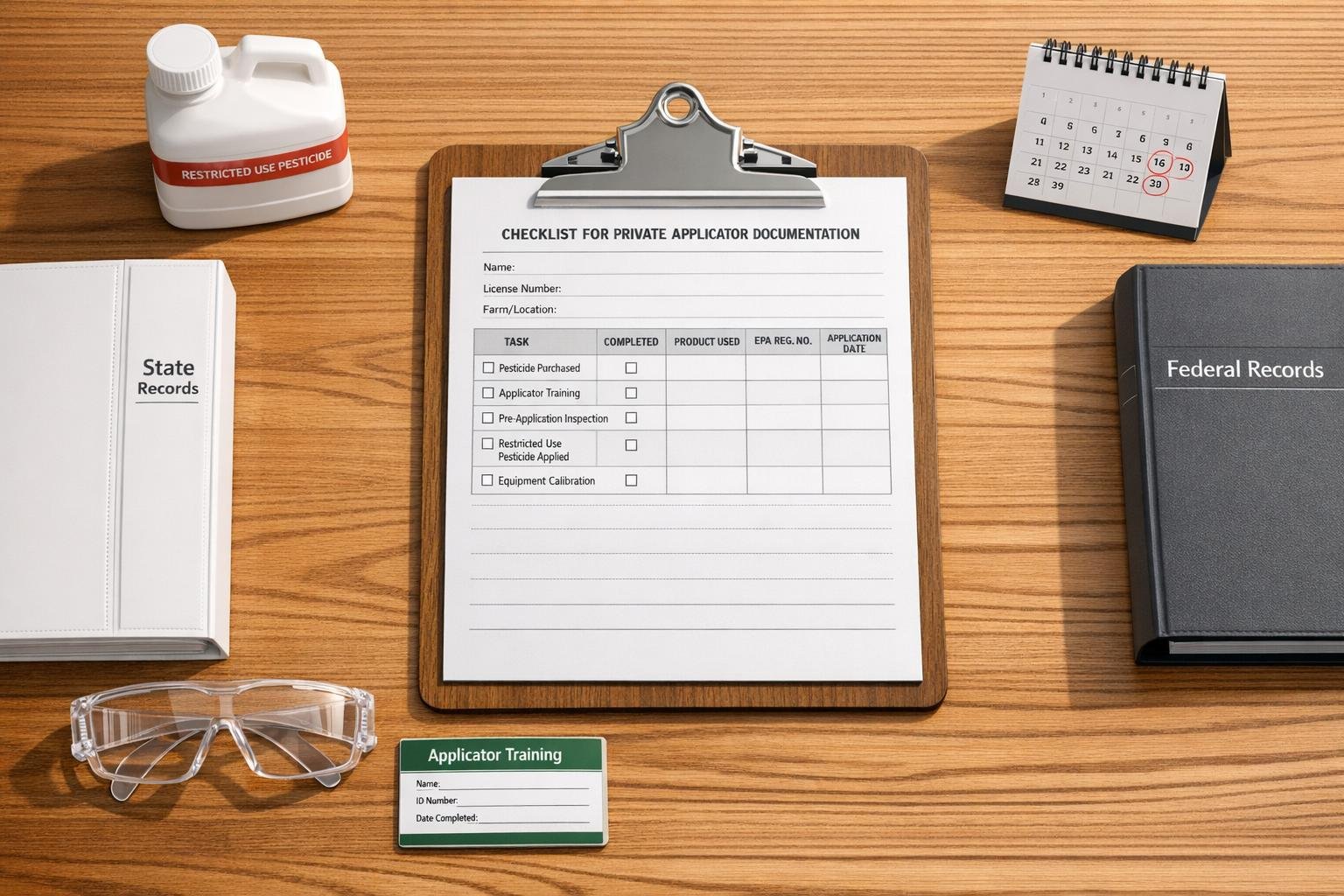 Checklist for Private Applicator Documentation